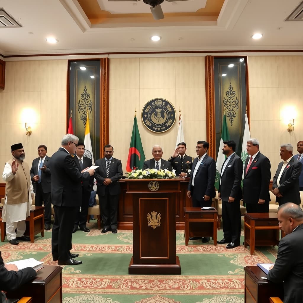 آزاد کشمیر کی آٹھ رکنی کابینہ نے مظفرآباد میں حلف اٹھا لیا