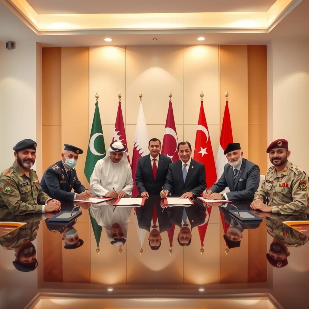 پاکستان، قطر، ترکیہ اور انڈونیشیا نے ’بدر‘ دفاعی تعاون کی یادداشت پر دستخط کر دیے