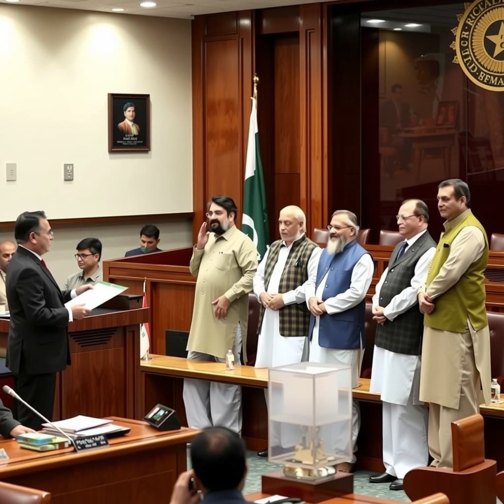 آزاد کشمیر کے وزیراعظم افتخار گیلانی نے آٹھ رکنی کابینہ تشکیل دے دی، وزرا نے حلف اٹھا لیا