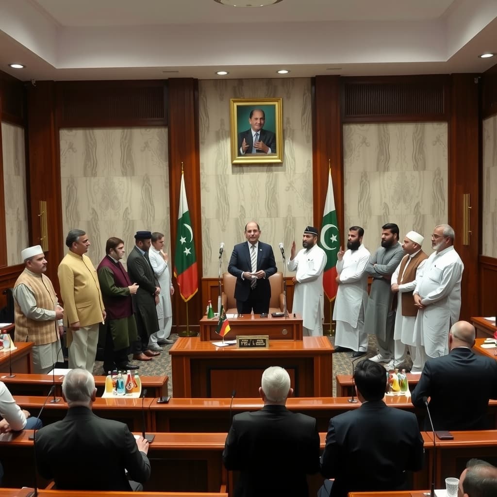 آزاد کشمیر میں وزیراعظم افتخار گیلانی کی آٹھ رکنی کابینہ نے حلف اٹھا لیا