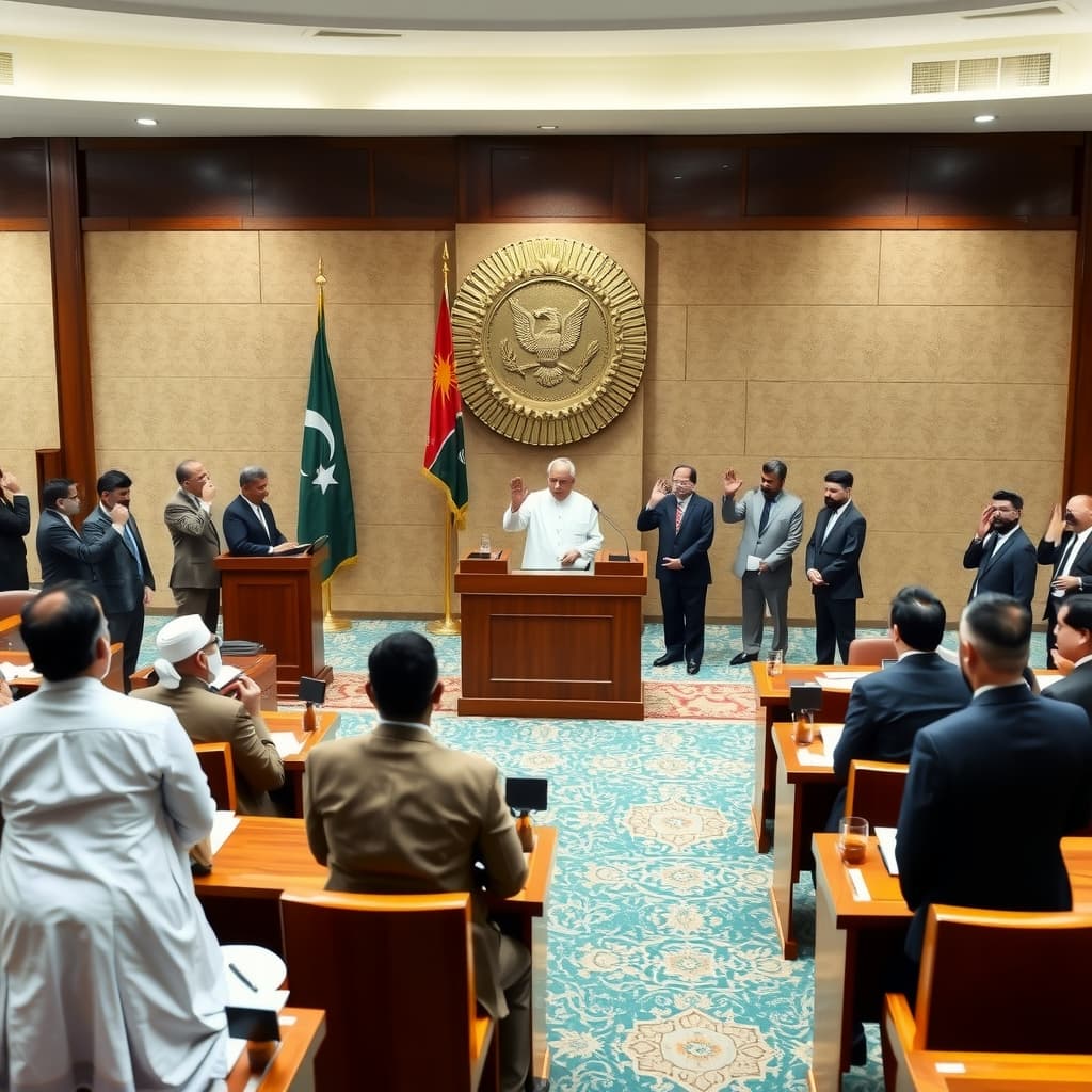 آزاد کشمیر کی نئی آٹھ رکنی کابینہ نے حلف اٹھا لیا
