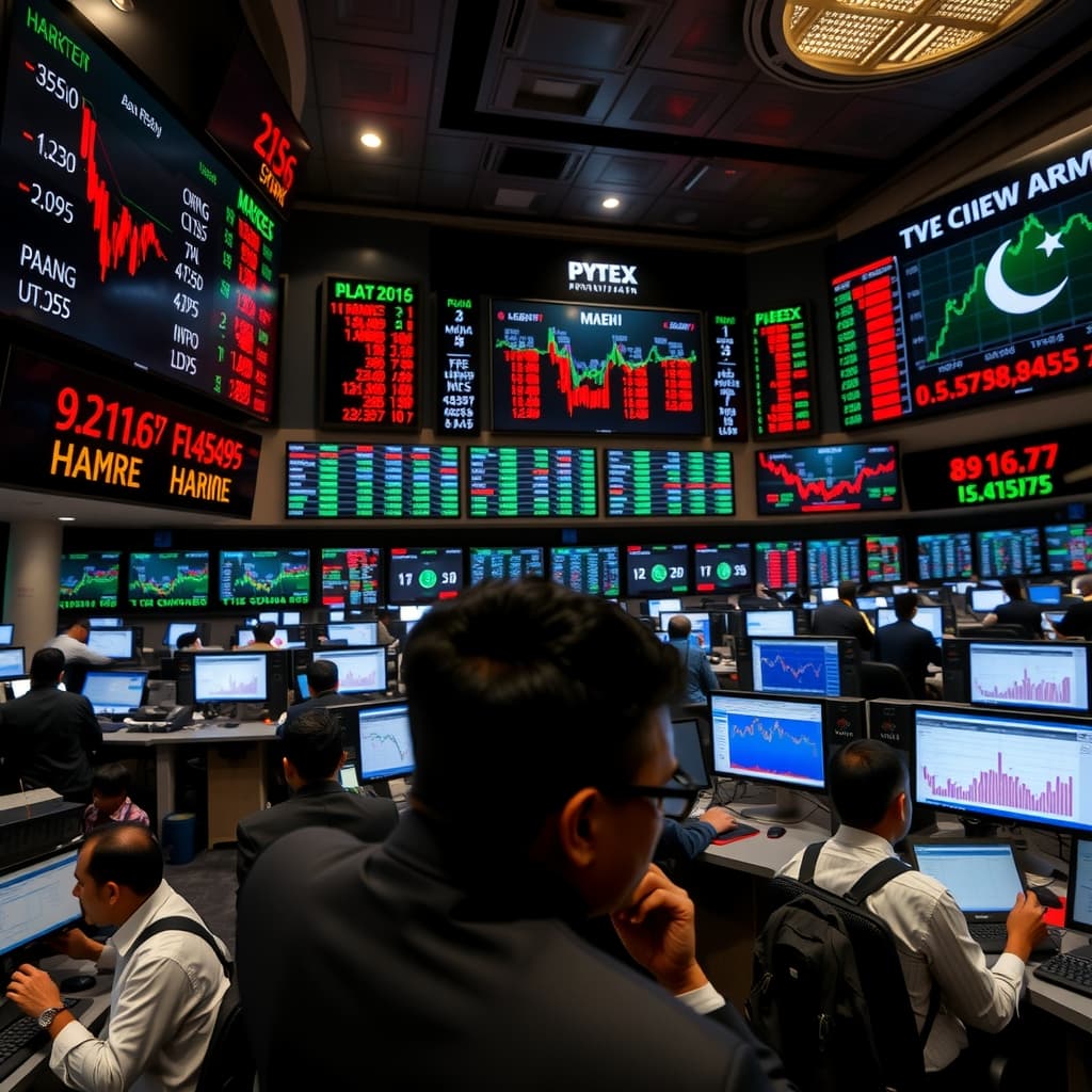 مشرق وسطیٰ کی کشیدگی کے دباؤ میں کے ایس ای 100 انڈیکس تقریباً ایک ہزار پوائنٹس گر گیا