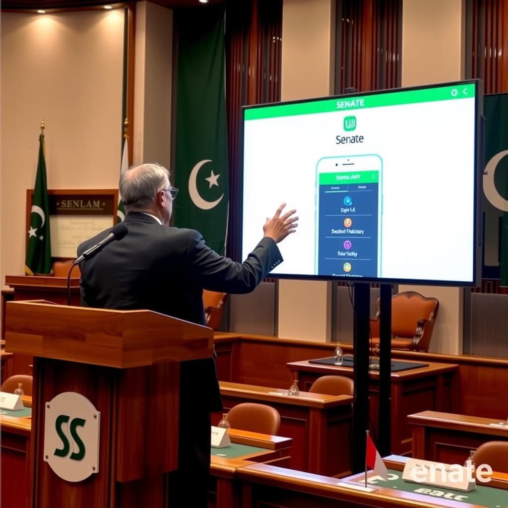 یوسف رضا گیلانی نے سینیٹ کی سرکاری موبائل ایپ لانچ کر دی