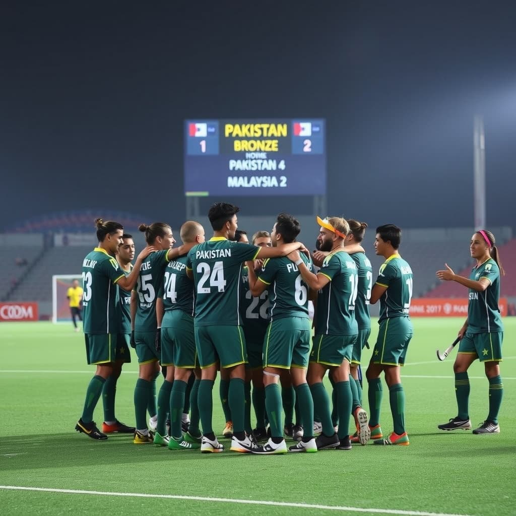 پاکستان نے ملائیشیا کو 4-2 سے ہرا کر جونیئر ایشیا کپ ہاکی میں کانسی کا تمغہ جیت لیا