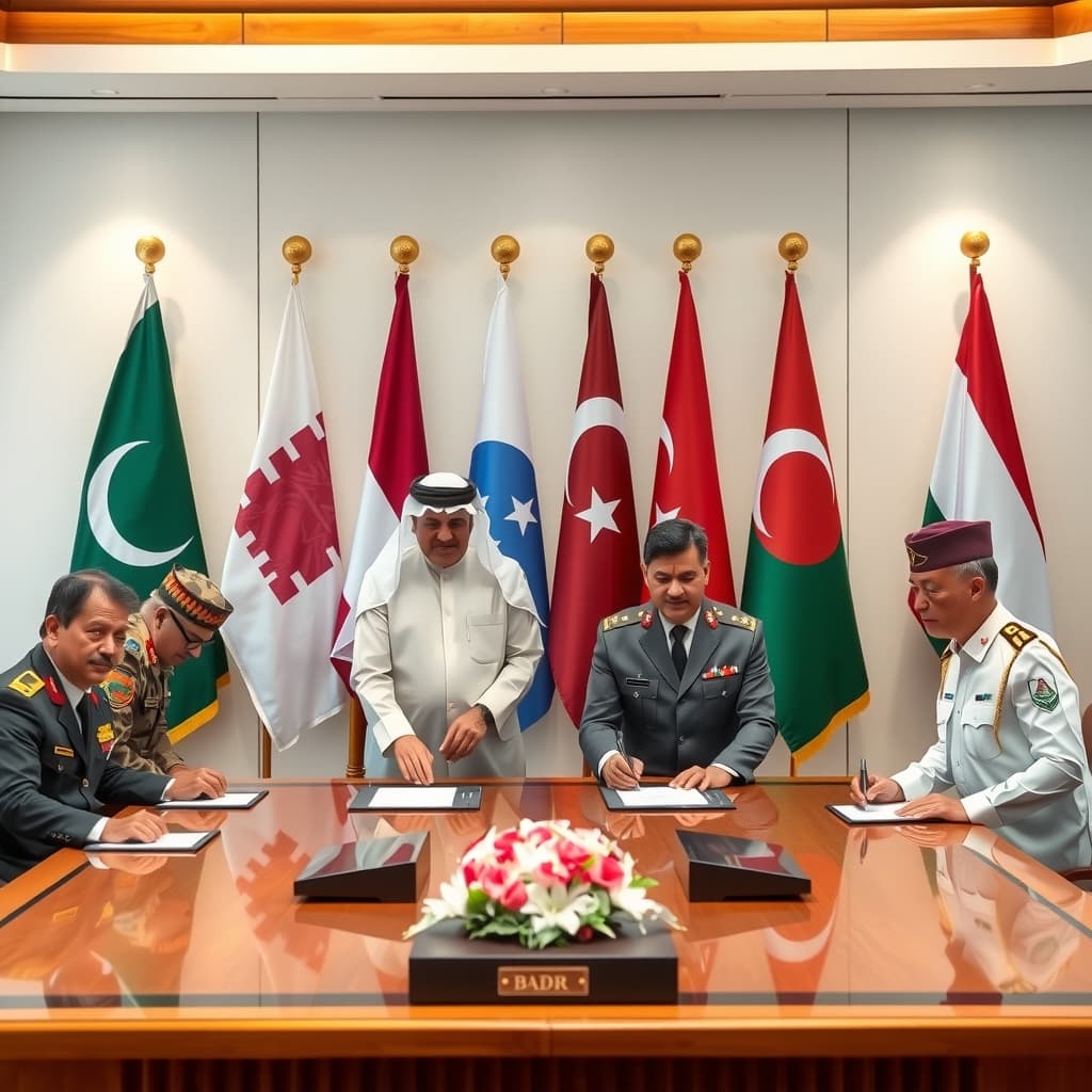 پاکستان، قطر، ترکیہ اور انڈونیشیا نے ’بدر‘ دفاعی تعاون کی مفاہمتی یادداشت پر دستخط کر دیے