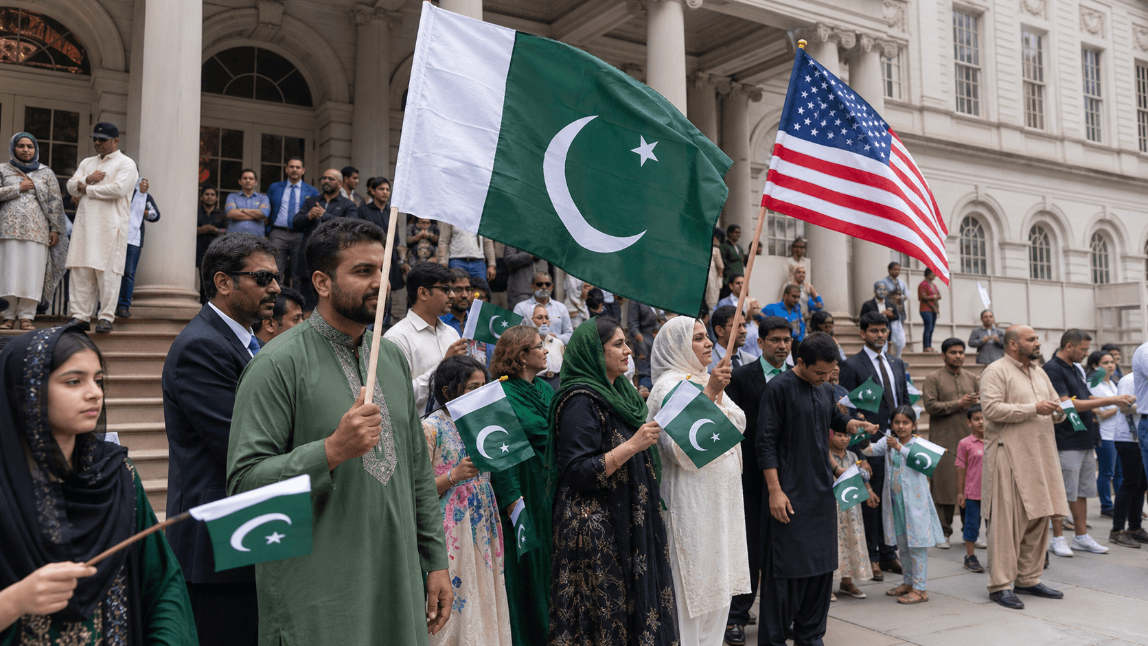 نیویارک سٹی ہال میں پہلی بار پاکستان کا یوم آزادی منایا گیا